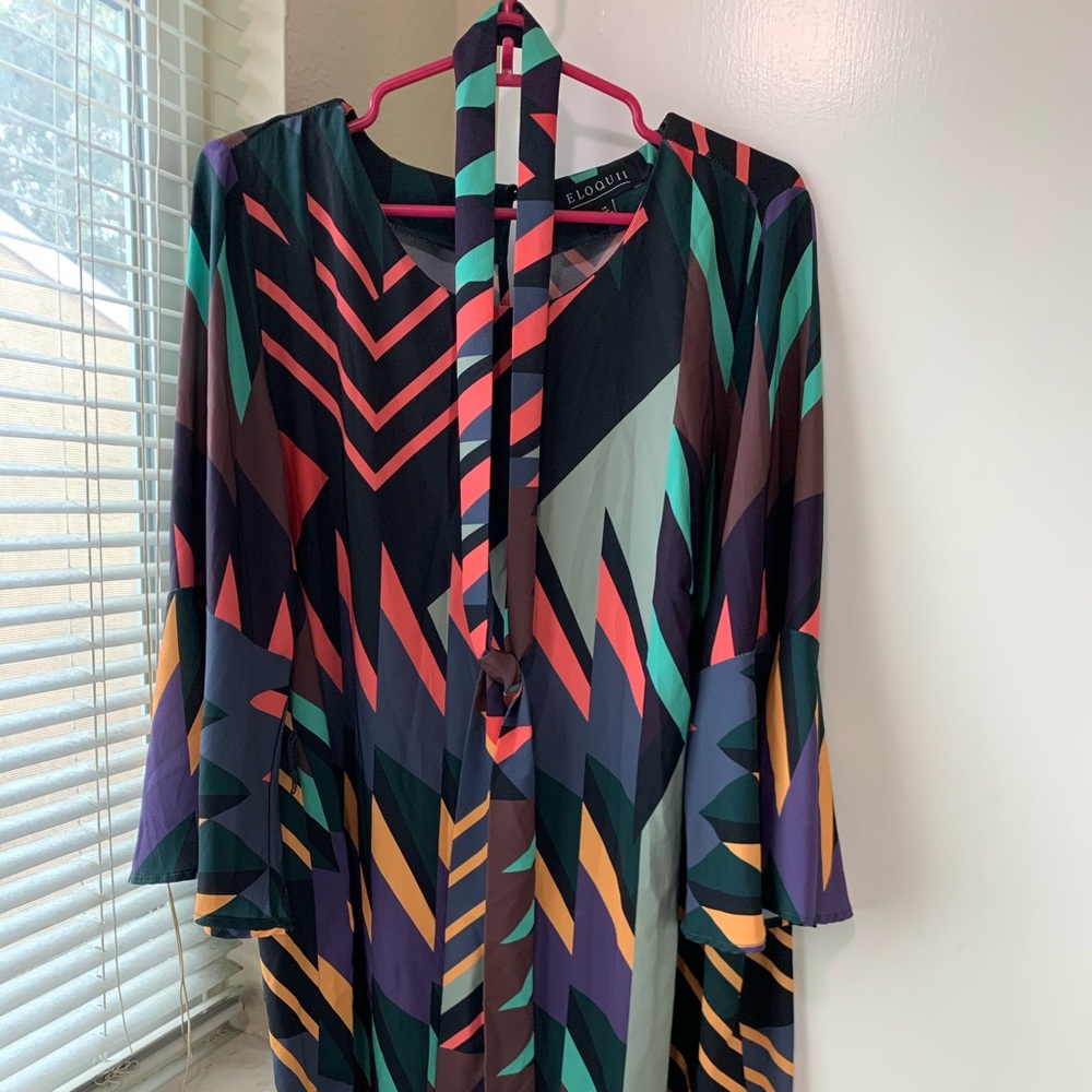 ELOQUII Printed Flare Dress